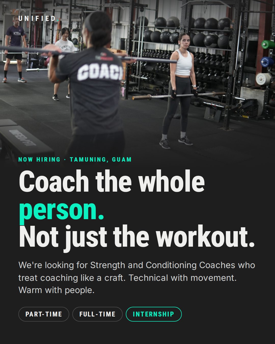 Now hiring coaches at Unified in Tamuning, Guam