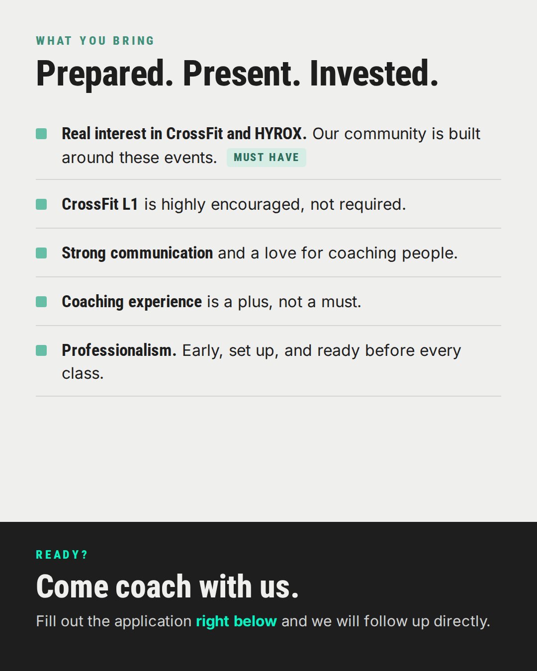 What Unified looks for in a coach